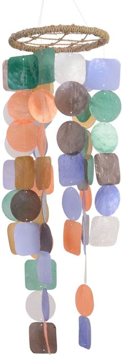 Apvalus kabantis varpelis iš kapizo, įvairiaspalvis, 14.5 x 14.5 x 48 cm