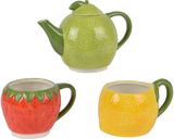 Glazūruotas arbatos rinkinys, įvairiaspalvis, 16.7 x 10.2 x 24 cm