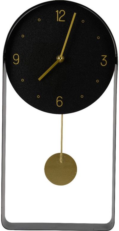 Metalinis ovalus laikrodis, juodas, 20 x 5 x 40 cm