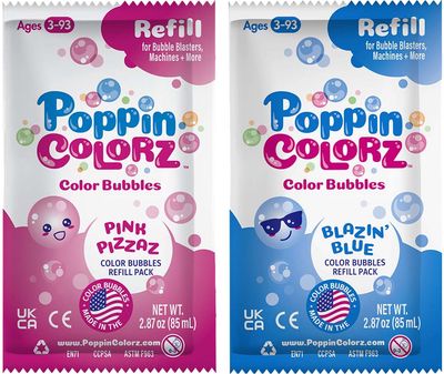 Muilo burbulų šautuvo papildymas SOUTH BEACH BUBBLES PoppinColorz 8 pakeliai