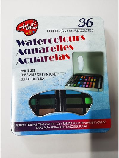 Akvarelė ARTIST metalinėje dėžutėje su teptuku, 36 sp.