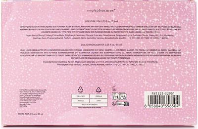 4 dalių makiažo rinkinys (įeina: 2 skysti skaistalai po 7,5 ml, 2 skysti švytėji mo suteikiantys produktai po 7,5 ml)