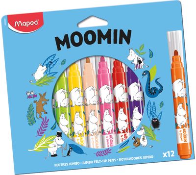 Flomasteriai MAPED Moomin Jumbo, 12 spalvų