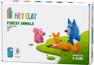 Modelinas HEY CLAY Air-Dry Clay Forest Animals, 6 vnt.