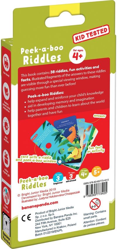 Lavinamosos kortelės BANANAPANDA Peek A Boo Riddles 4+