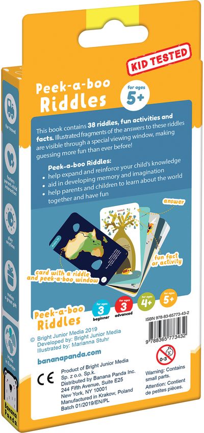 Lavinamosos kortelės BANANAPANDA Peek A Boo Riddles 5+