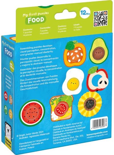 Lavinamoji dėlionė BANANAPANDA My First Puzzles Food 12m+