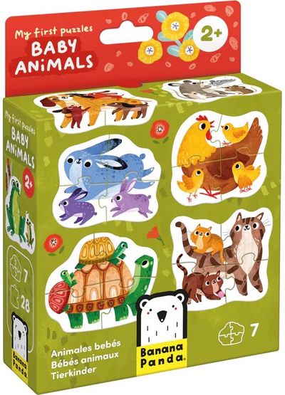 Lavinamoji dėlionė BANANAPANDA My First Puzzles Baby Animals 2+