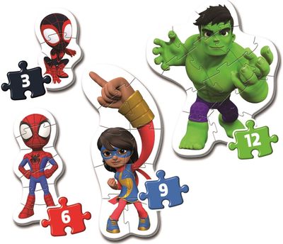 Dėlionė CLEMENTONI MY FIRST PUZZLES 3+6+9+12 SPIDEY MARVEL