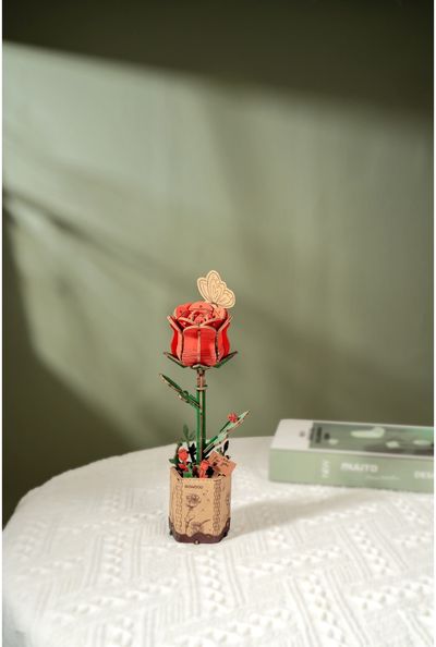 Modeliavimo rinkinys ROBOTIME raudona rožė