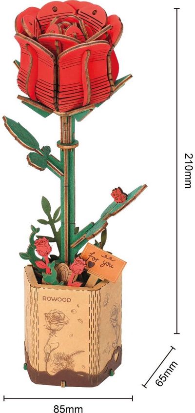 Modeliavimo rinkinys ROBOTIME raudona rožė