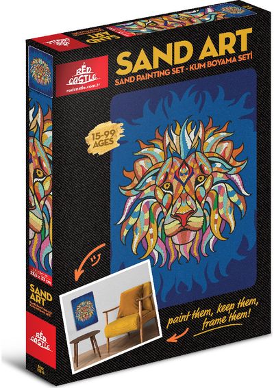 Kūrybinis rinkinys piešimas smėliu RED CASTLE Sand Art Lion