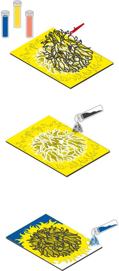 Kūrybinis rinkinys piešimas smėliu RED CASTLE Sand Art Lion