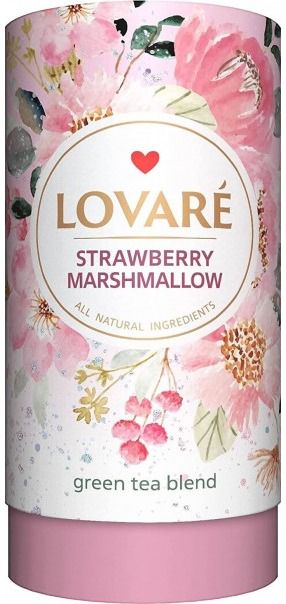 LOVARE arbata „Strawberry marshmallow“, 80 g