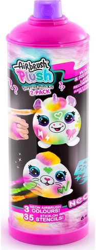 AIRBRUSH PLUSH Rinkinys su aerografu Mini neoninis siurprizas, 2.vnt