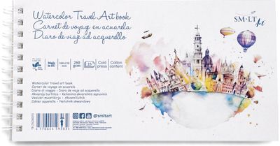 Kelioninis bloknotas SMLT Art Akvarelė, 15 x 28 cm, 260 gsm, 25 l., spiral.