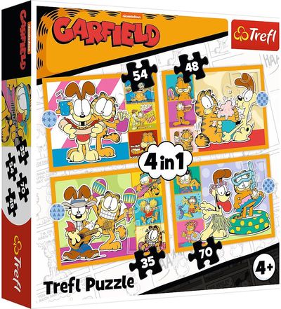 TREFL GARFIELD 4 dėlionių rinkinys