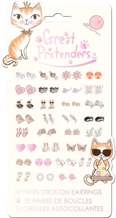 Klijuojami auskarai GREAT PRETENDERS Paw-some Sticker, 30 porų