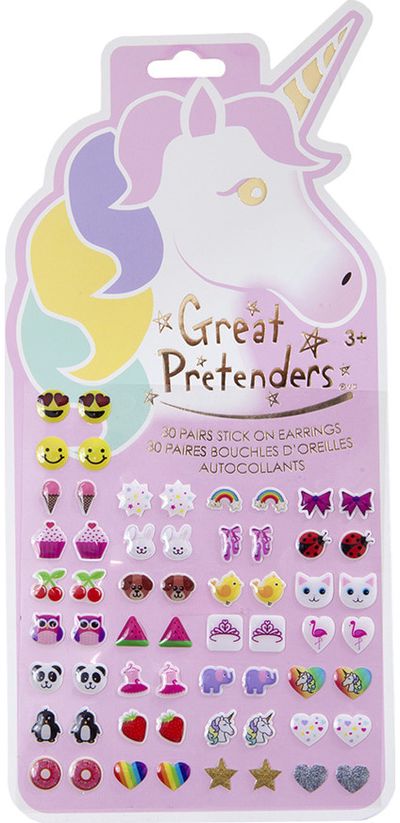 Klijuojami auskarai GREAT PRETENDERS Unicorn Stick-On, 30 porų