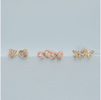 Rinkinys GREAT PRETENDERS Dazzle: 3 poros smeigtukinių auskarų