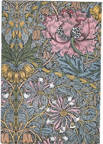 Darbo knyga PAPERBLANKS 18mėn. 2025 liepa - 2026 gruod. Morris Pink Honeysuckle, MIDI, HOR