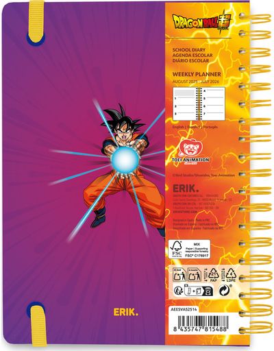 Mokslo kalendorius DRAGON BALL 2025/2026 savaitė atvarte 12 mėn.