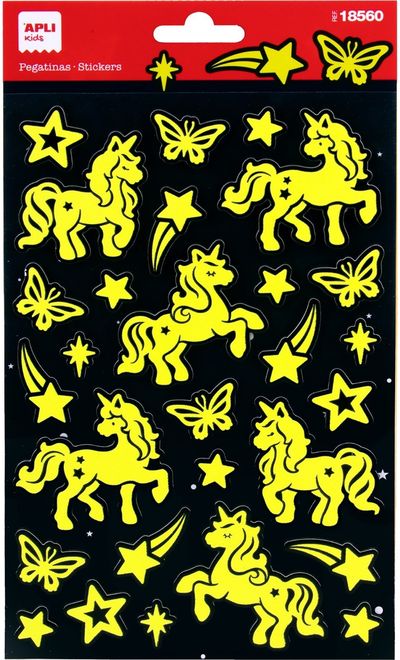 Lipdukai APLI GLOW IN THE DARK UNICORNS 1S (šviečia tamsoje)