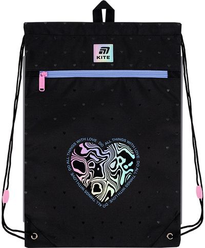 Sportinis maišelis Kite Love is, 46 cm, juodos sp.