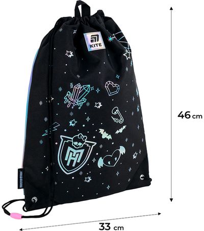 Sportinis maišelis Kite Monster High, 46 cm, juodos sp.