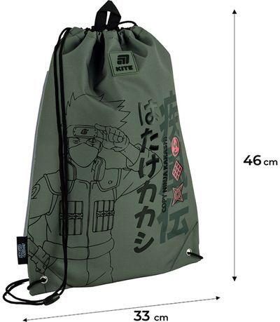 Sportinis maišelis Kite Naruto Shippuden, 46 cm, pilkos sp.