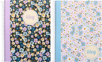 Sąsiuvinis B'LOG FLOWERS su spirale, A5, 90 g, 80 l., linijomis