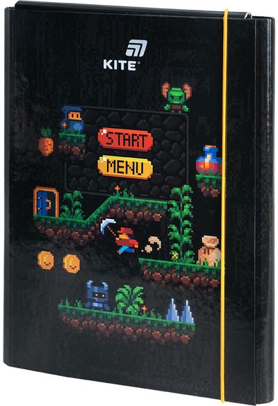 Dėklas sąsiuviniams KITE Pixel Game, A4, 3 cm