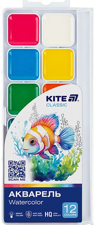 Akvarelė KITE Classic 12 spalvų