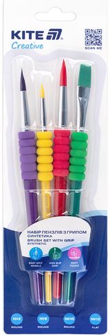 Teptukų rinkinys KITE Grip, 4 vnt. (2,4,6,8,10,12), sintet.