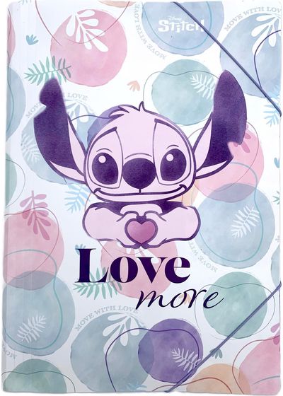Aplankas plastikinis Stitch Pastel, su guma, A3