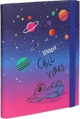 Dėklas sąsiuviniams STITCH Chill, A5, su guma, 3 cm