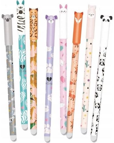 Ištrinamas rašiklis COLORINO Animal, 0,5 mm, mėlynos sp., įv. rūšių