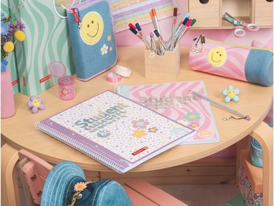 Sąsiuvinis Brunnen Happy Hippie su spirale, A4, 90 g, 80 l, langeliais