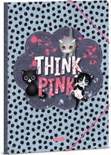 Aplankas kartoninis Think Pink, su guma, A4