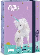 Dėklas sąsiuviniams Cute Animals-Unicorn, su guma, A4
