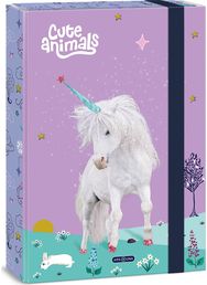 Dėklas sąsiuviniams Cute Animals-Unicorn, su guma, A4