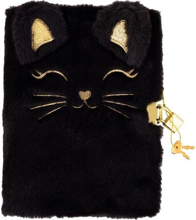 Dienoraštis su spynele Astrabag FLUFFY KITTY BLACK, A5, 70 g, 96 l.