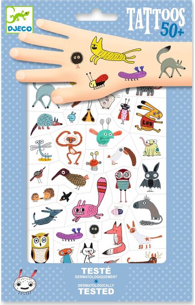Laikinosios tatuiruotės DJECO Little critters (50+ tattoos)