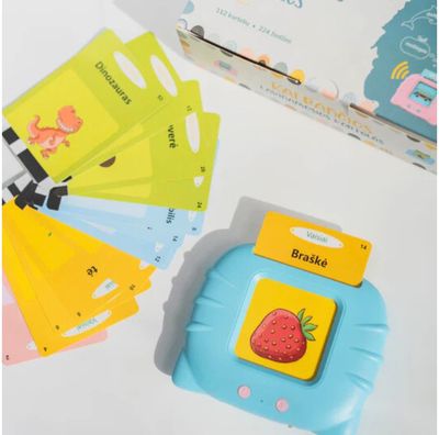 Kalbančios kortelės ABĖCĖ, dvispalvės, įvairių rūšių