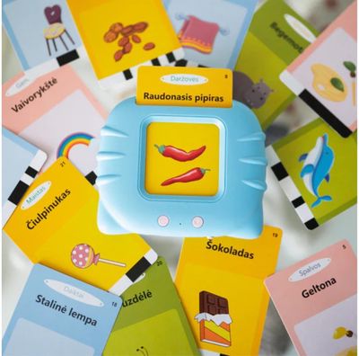 Kalbančios kortelės ABĖCĖ, dvispalvės, įvairių rūšių