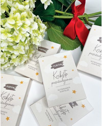 Nutrinamos kortelės NUTRINK KRIKŠTO PASIŽADĖJIMAI (žaidimas krikštynoms)