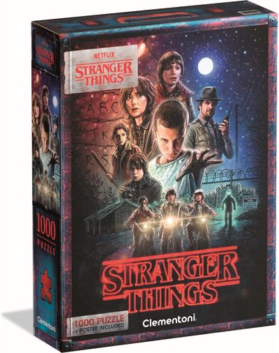 Dėlionė CLEMENTONI Stranger Things S01, 1000 detalių, compact box, 2025