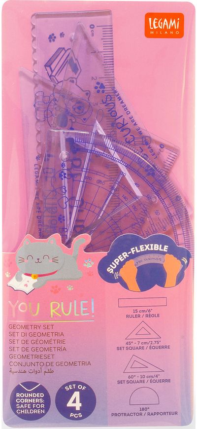 Liniuočių rinkinys LEGAMI Kitty, 4 dalių