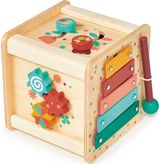 Medinis lavinamasis žaislas MENTARI Veiklos kubas mažyliams
