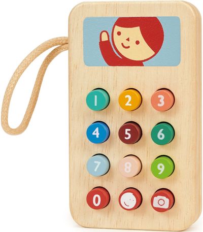 Medinis lavinamasis žaislas MENTARI Mobilusis telefonas